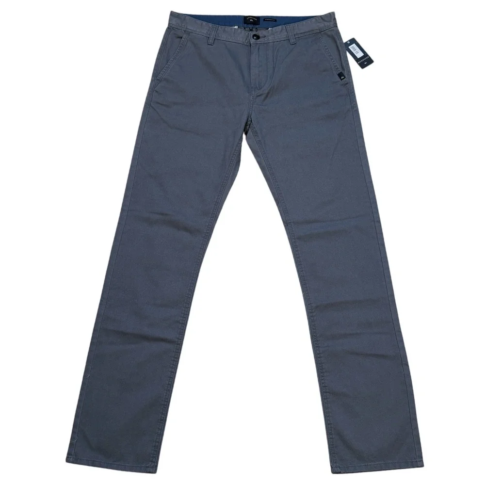 Quiksilver Everyday Chino Mens 32x32 Straight Fit Pants Gray Iron Gate Casual